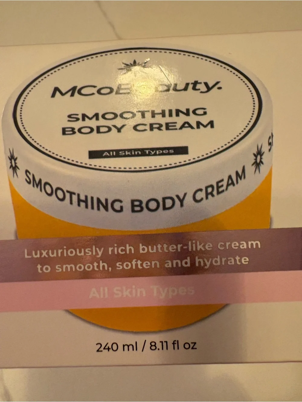 MCoBeauty Smoothing Body Cream – Hydrating Butter-Like Cream (Yellow)
